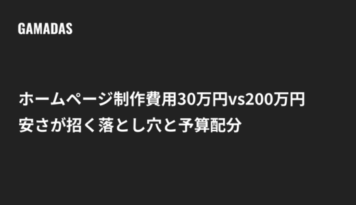 ホームページ制作費用30万円vs200万円・安さが招く5つの落とし穴と予算配分