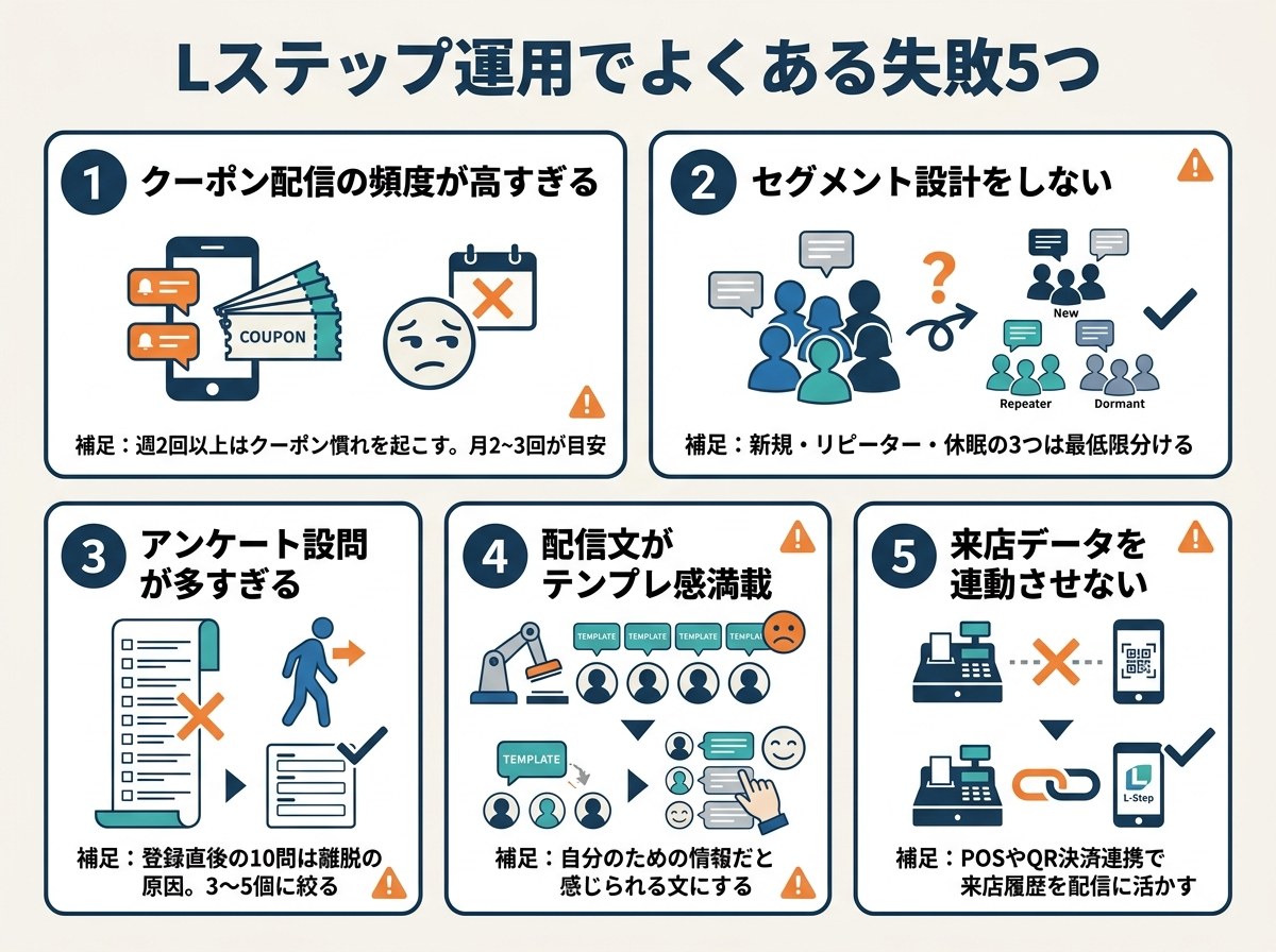 飲食店Lステップ運用でよくある失敗5つ