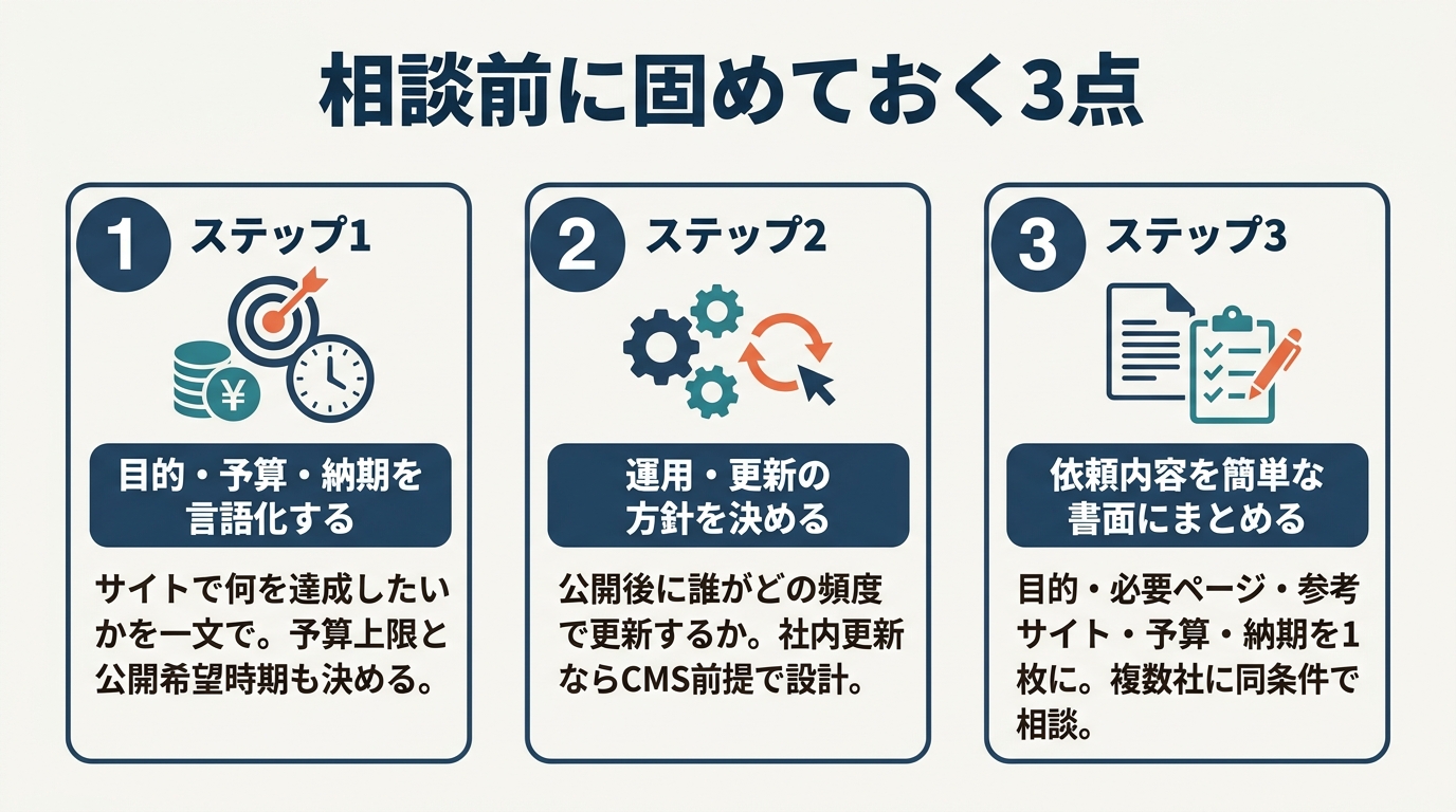 制作会社に相談する前に決めておく3つのこと